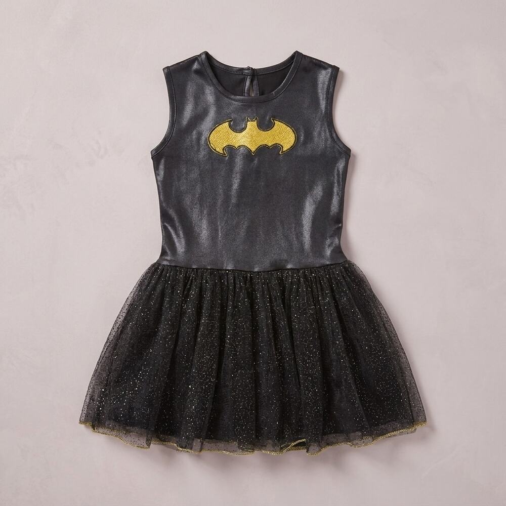 DC Comics Rubie's Glitter Batman Tutu Dress Black Yellow Costume Girls Small